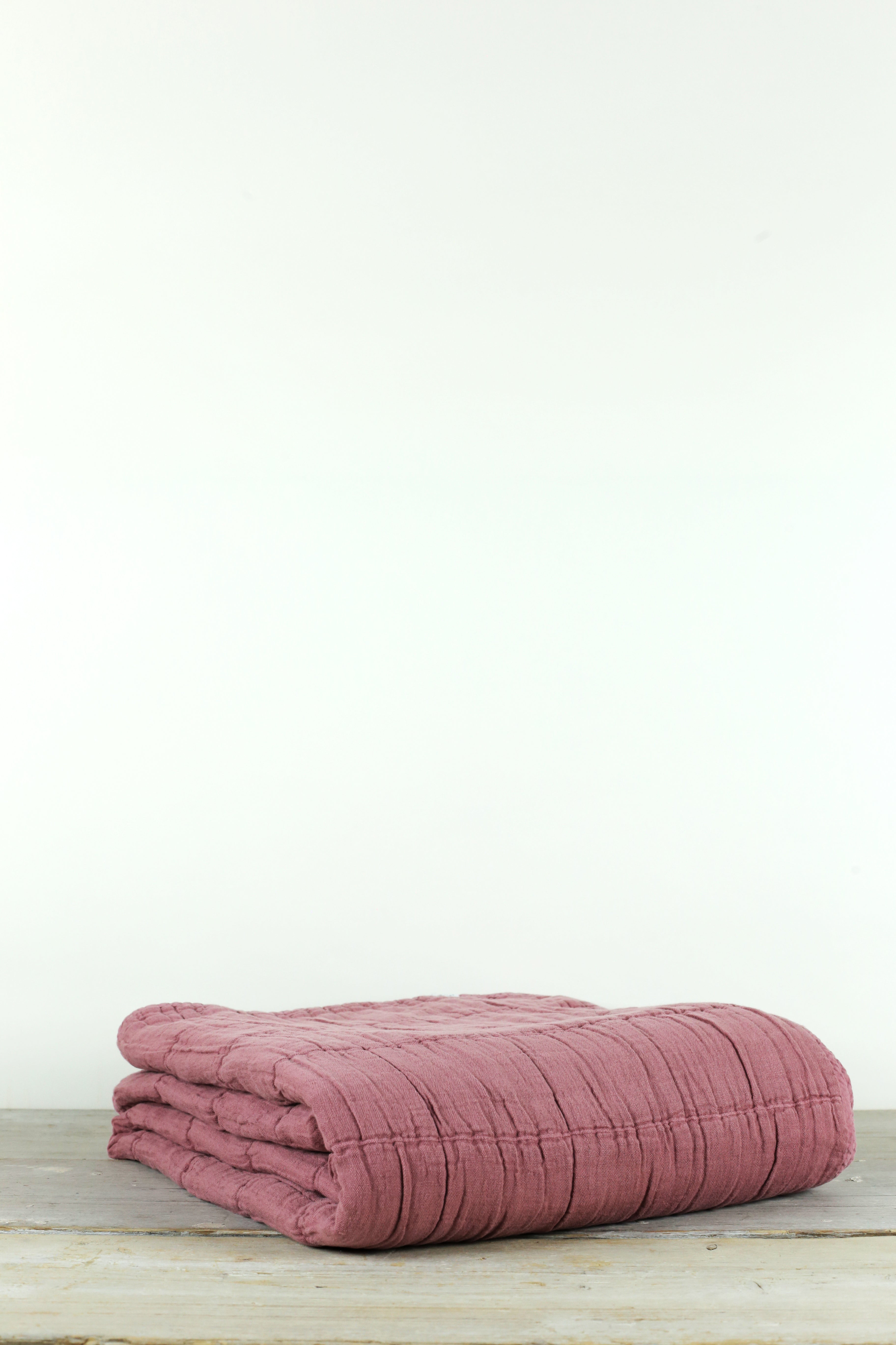 Nora Grid Throw - Pomegranate