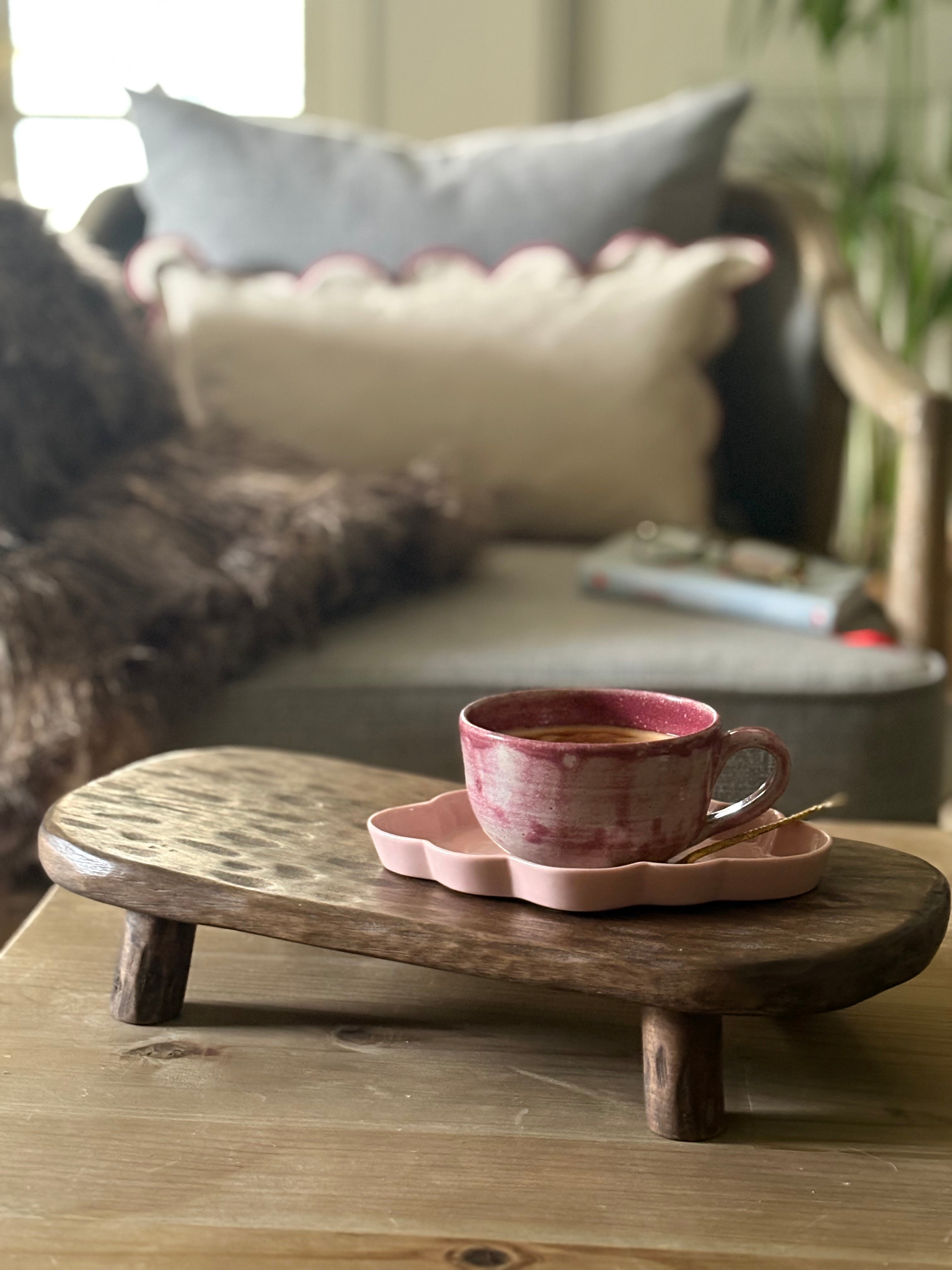 Oval Wooden Serving Stand