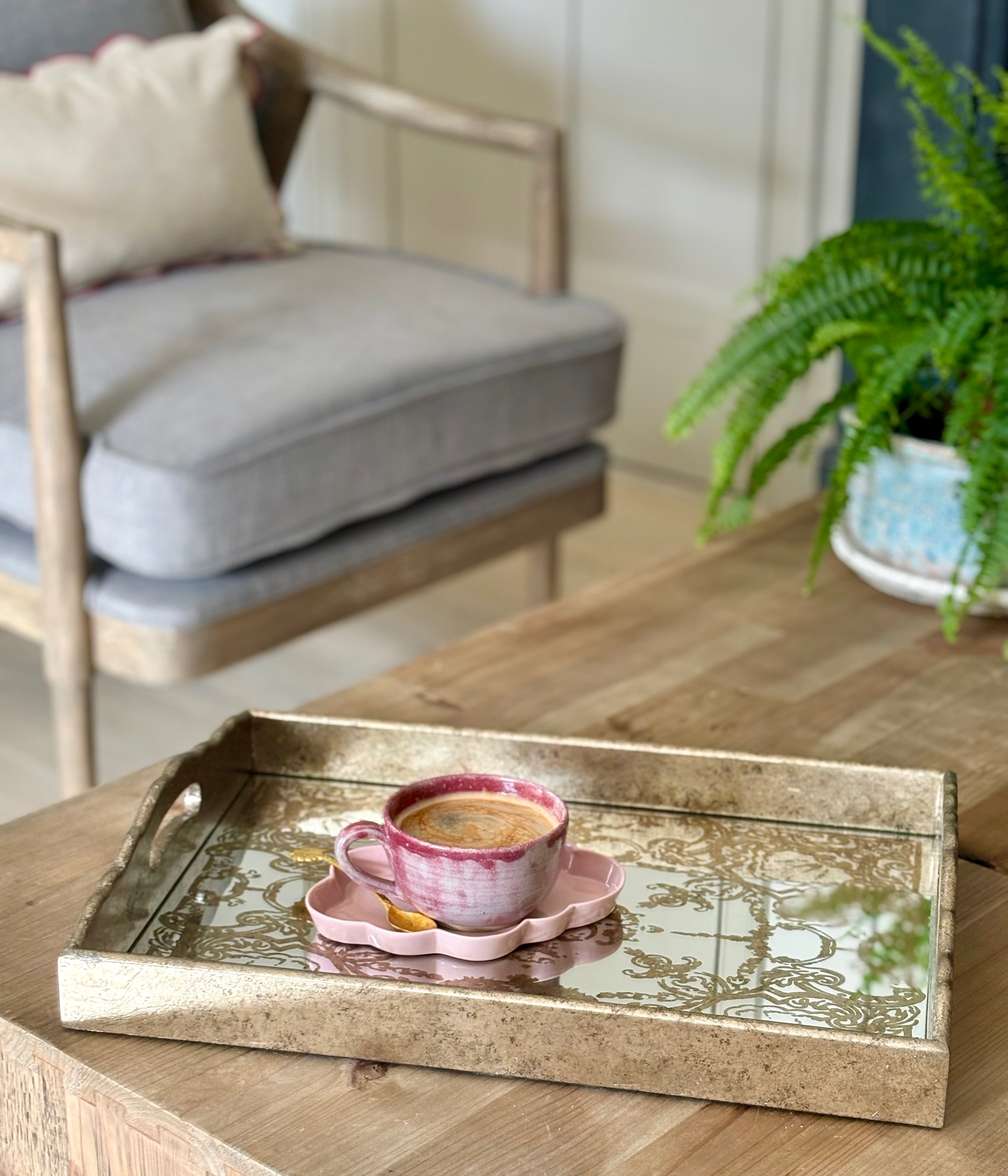 Gold and Glass Decorative Tray