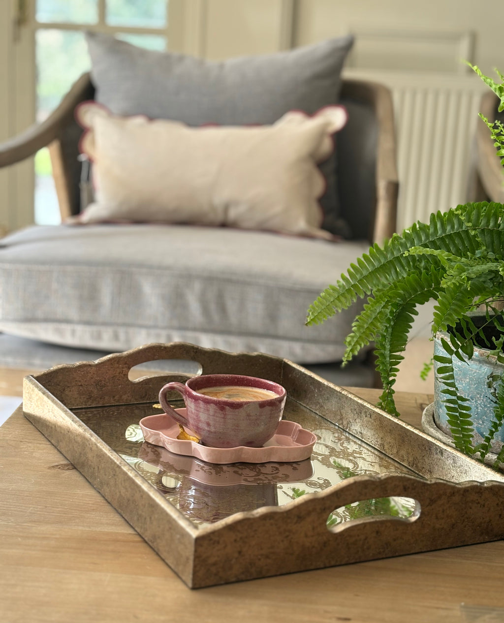 Gold and Glass Decorative Tray