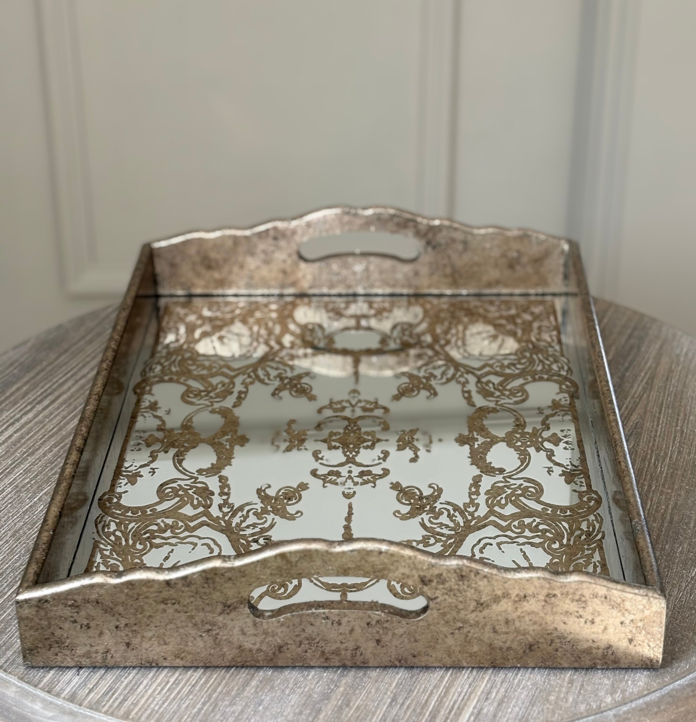 Gold and Glass Decorative Tray