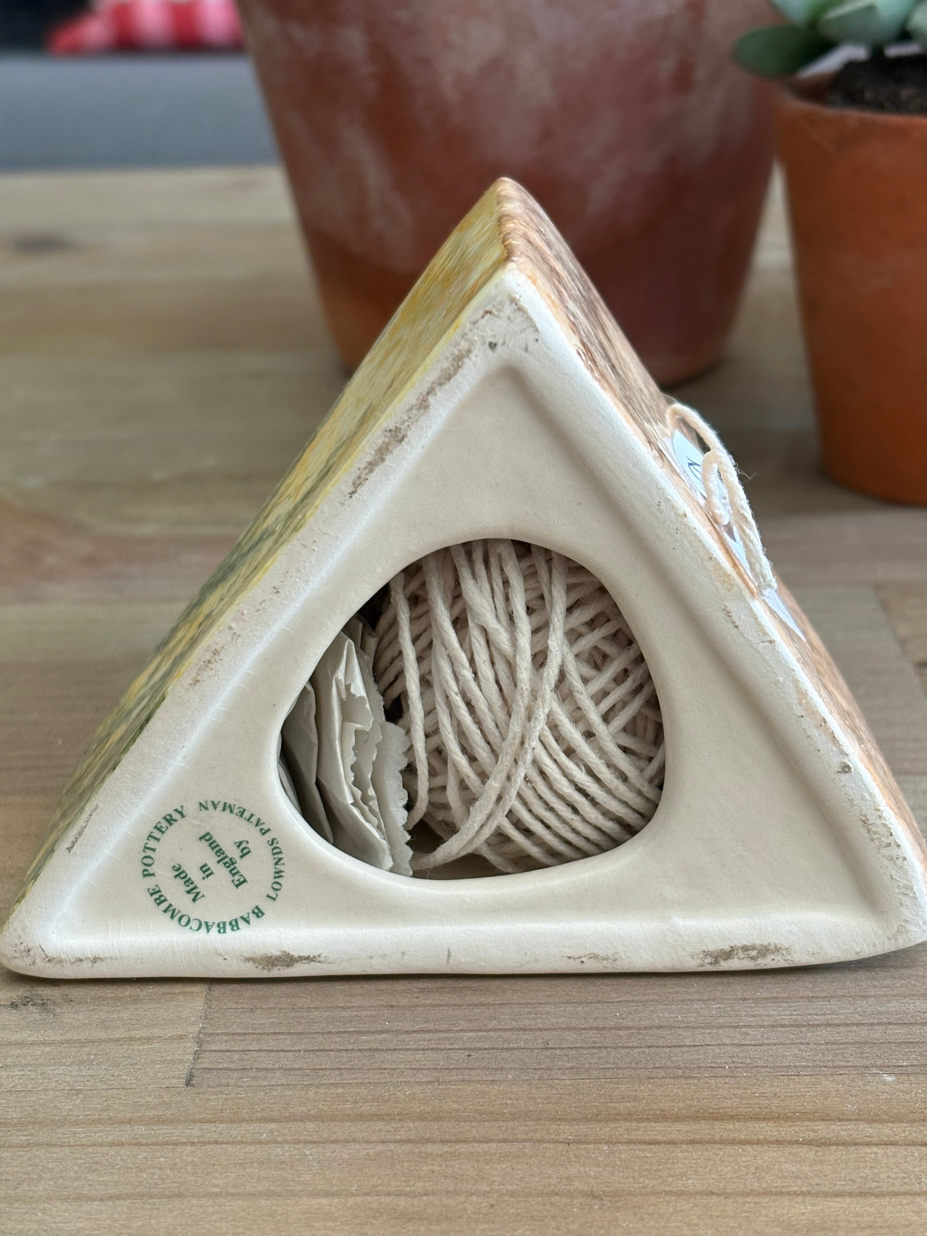 Ceramic Mouse And Cheese With Scissors and String