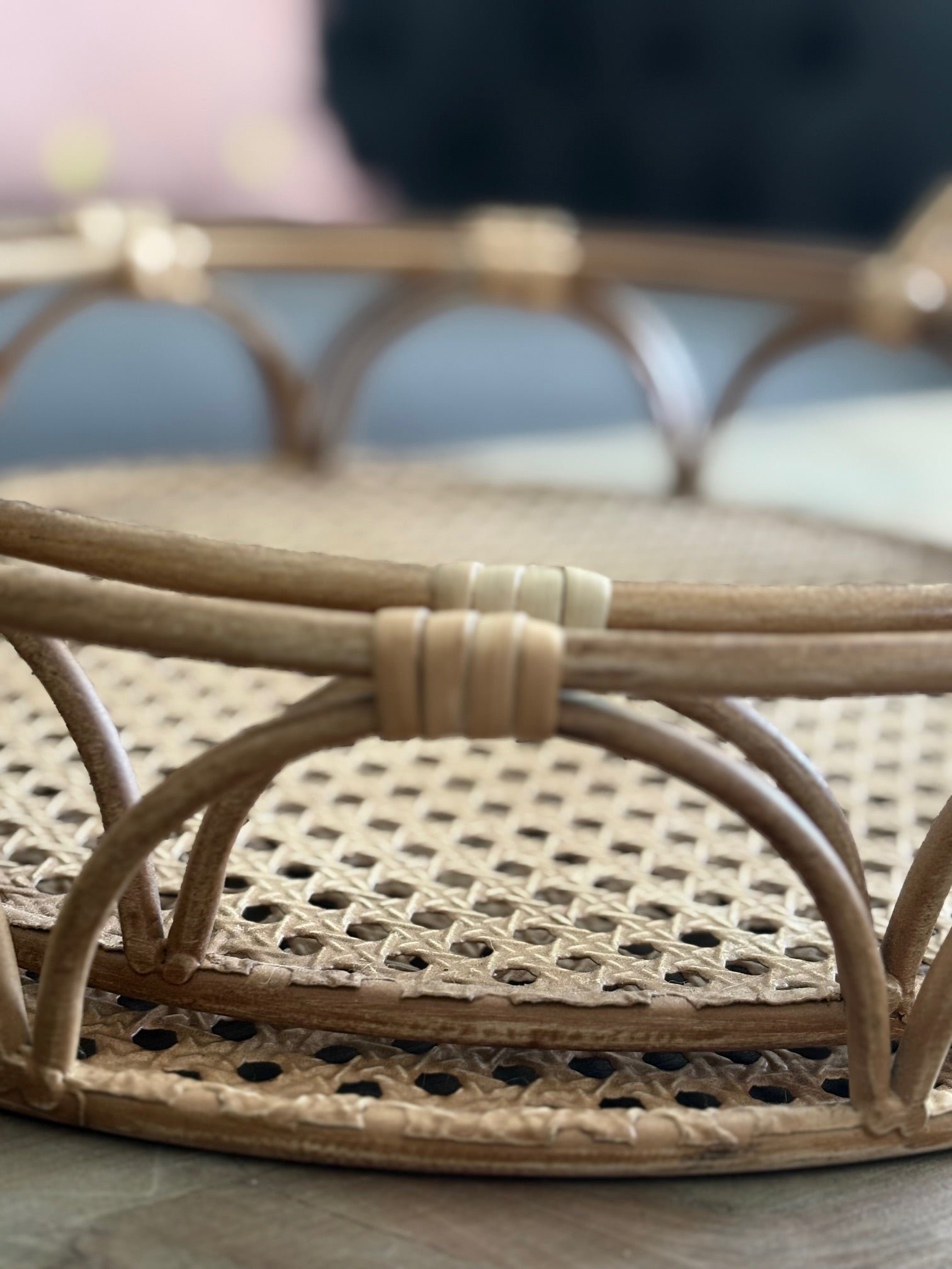 Set of Two Rattan Trays