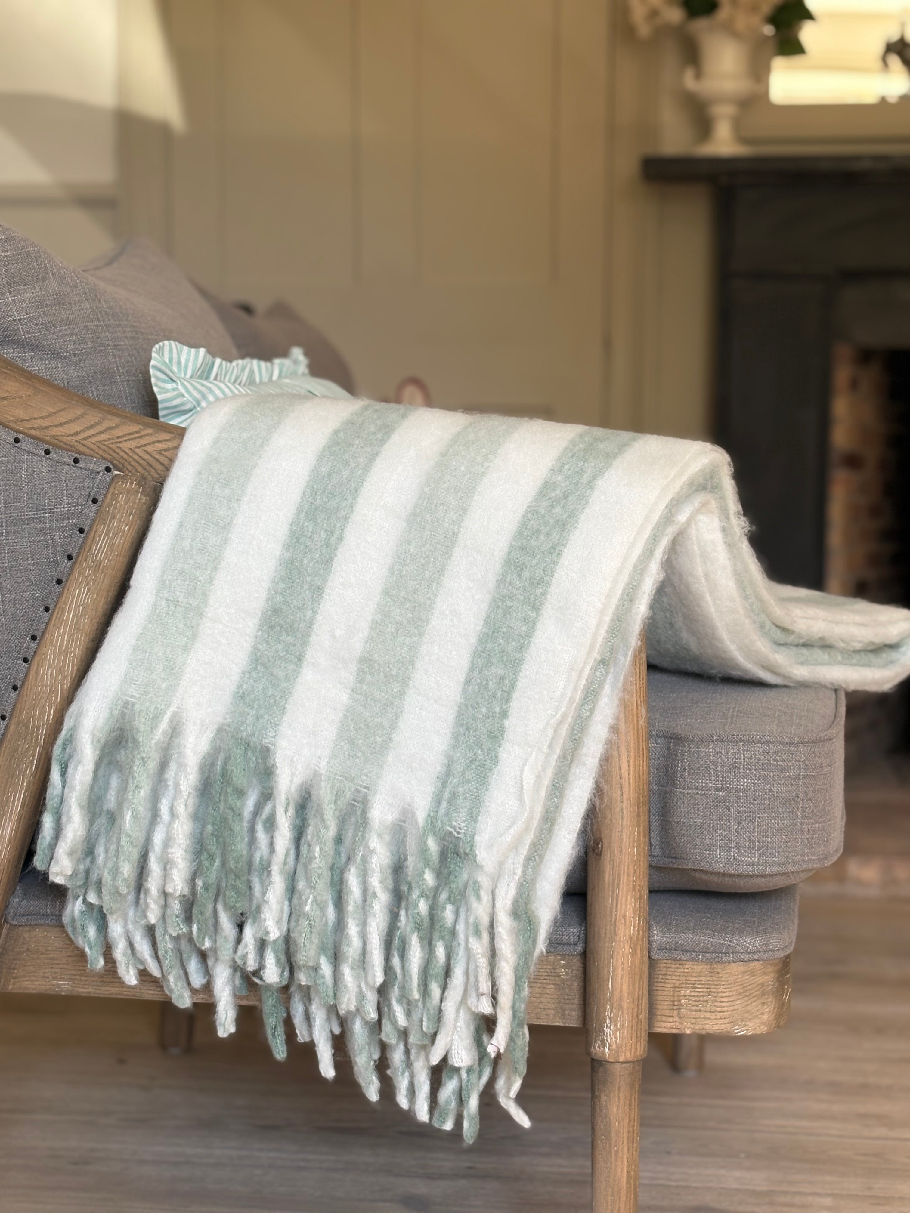 Striped Throw - Green