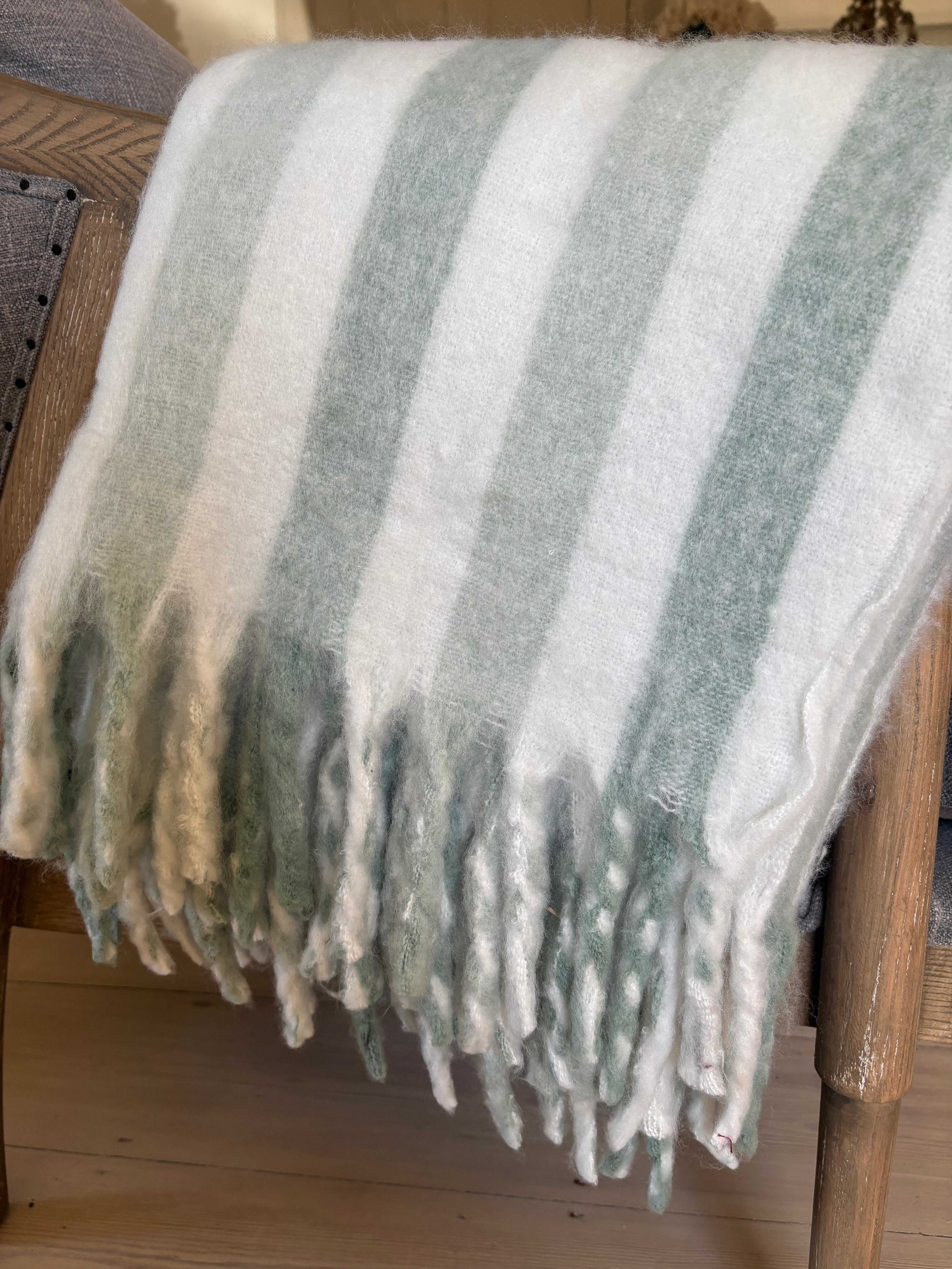 Striped Throw - Green