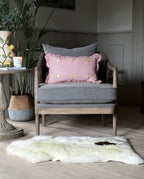 Striped Pink Cushion With Lemons