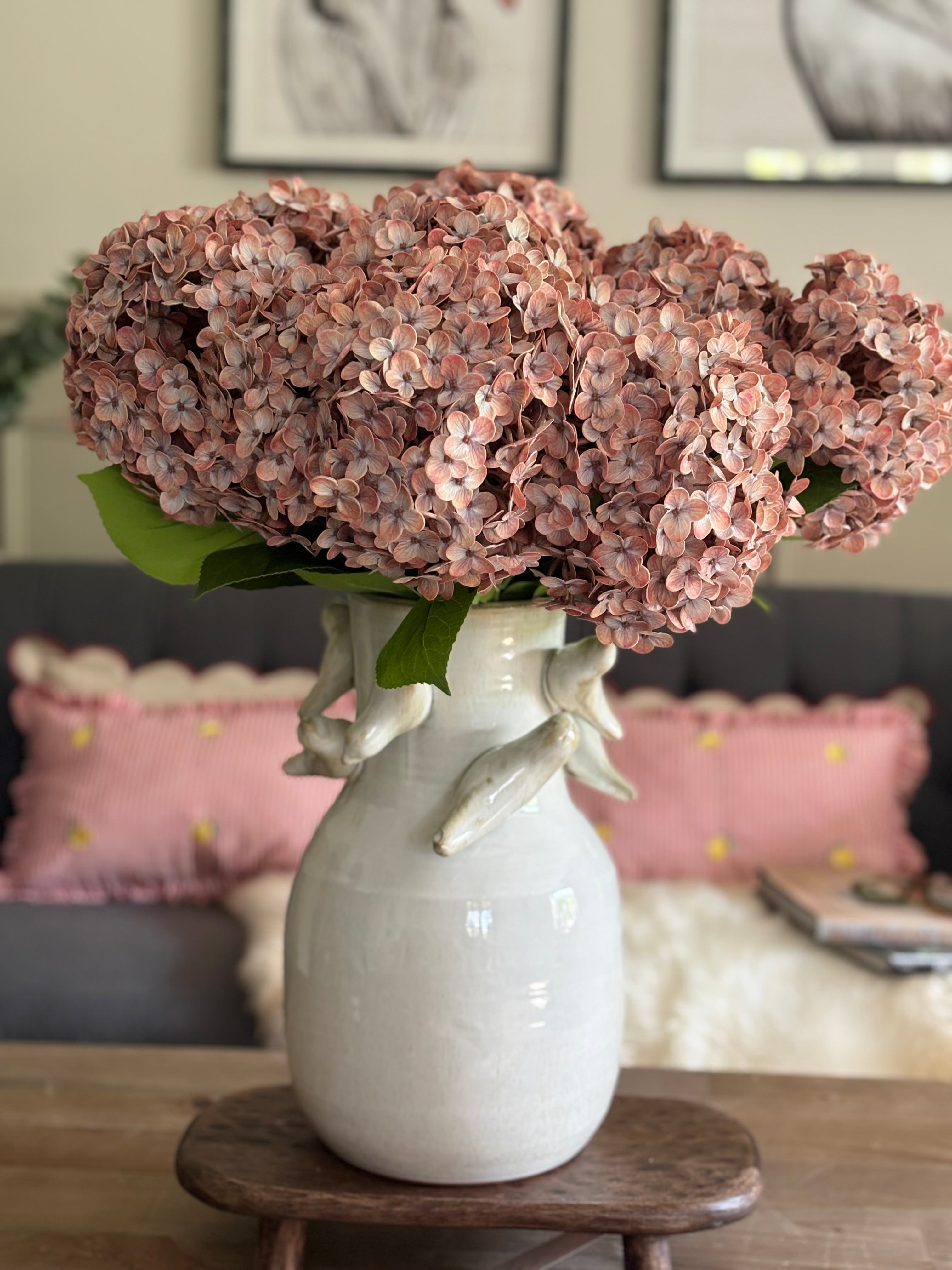 Artificial Real Touch Hydrangea, Antique Blush