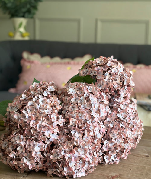 Artificial Real Touch Hydrangea, Antique Blush