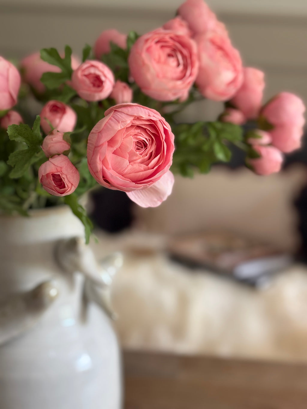 Artificial Real Touch Ranunculus, Pink