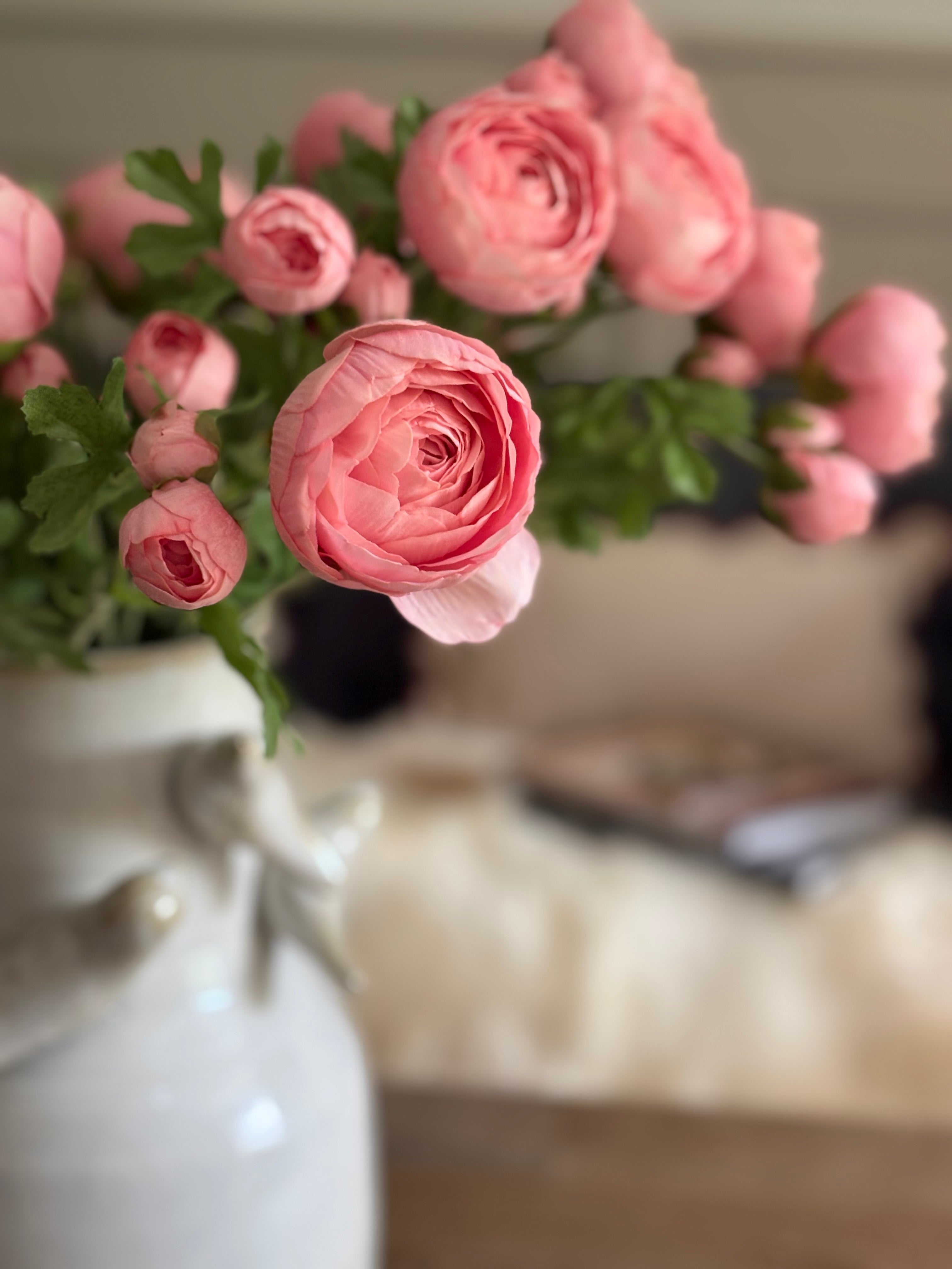 Artificial Real Touch Ranunculus, Pink