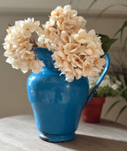 French Vintage Blue Enamel Jug