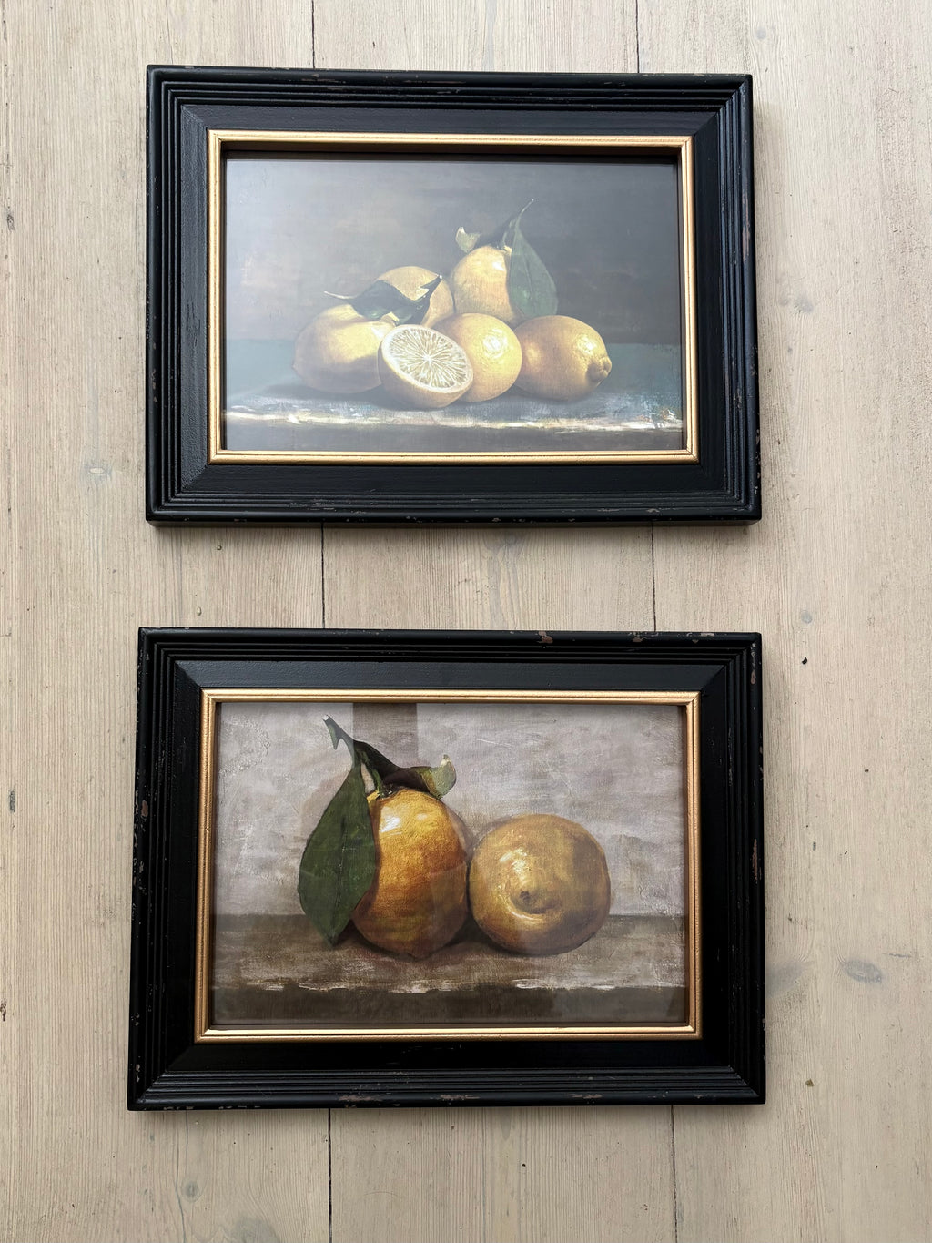 Set Of Two Lemon Framed Lemon Pictures