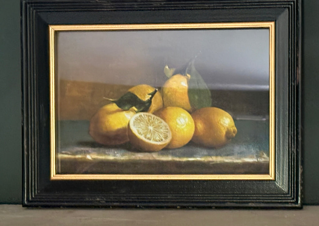 Set Of Two Lemon Framed Lemon Pictures