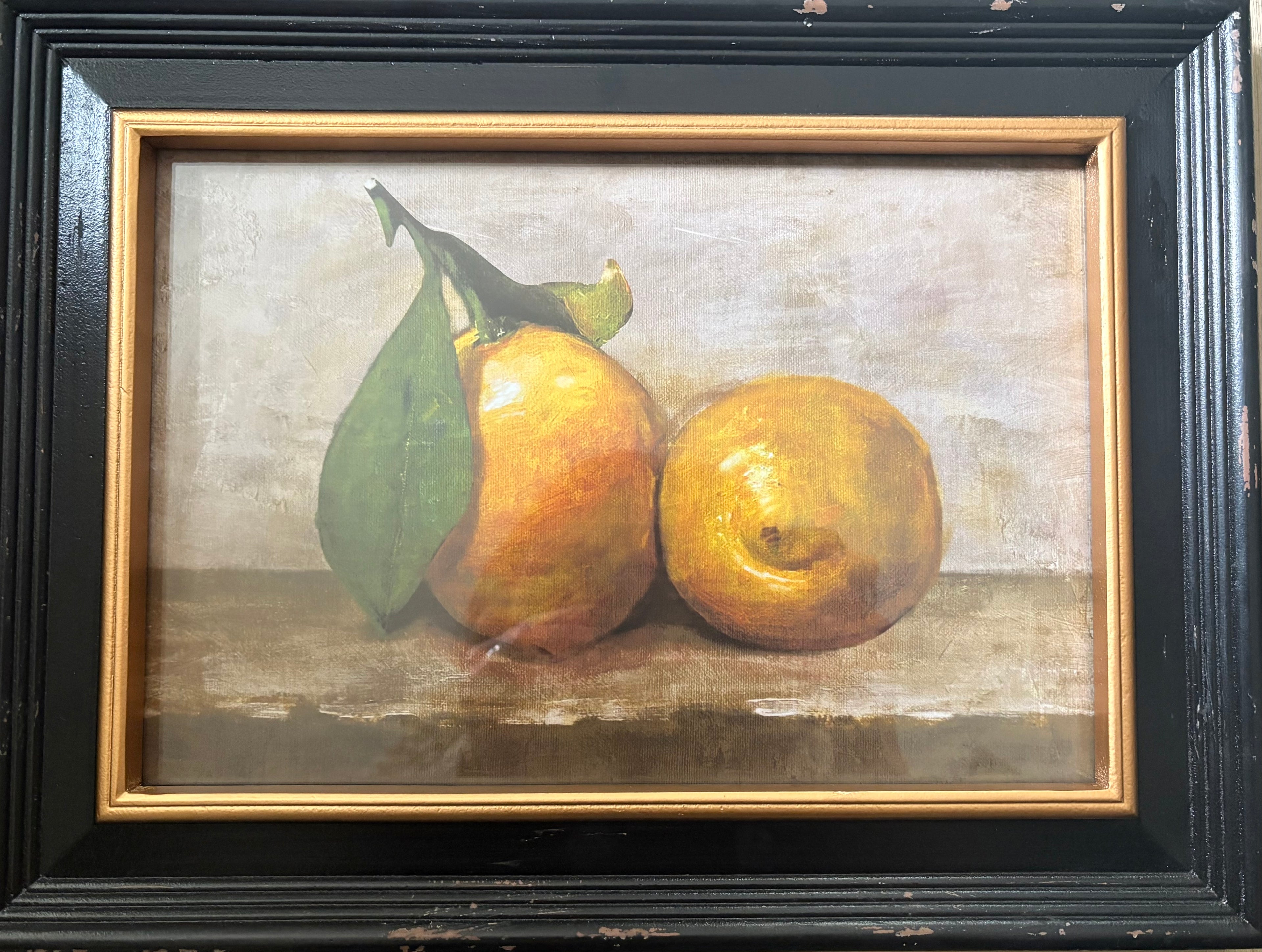 Set Of Two Lemon Framed Lemon Pictures