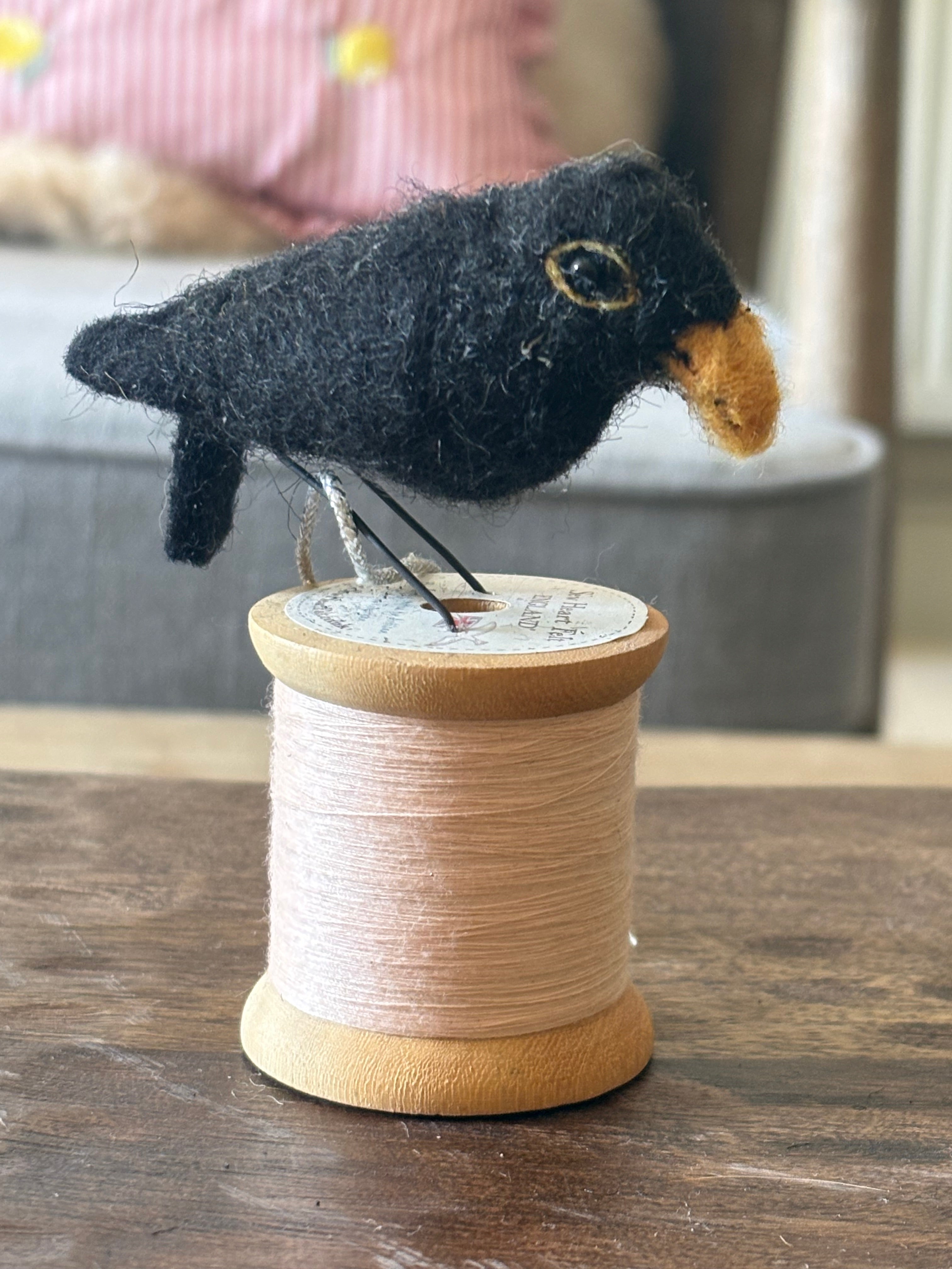 Felt Blackbird on Bobbin