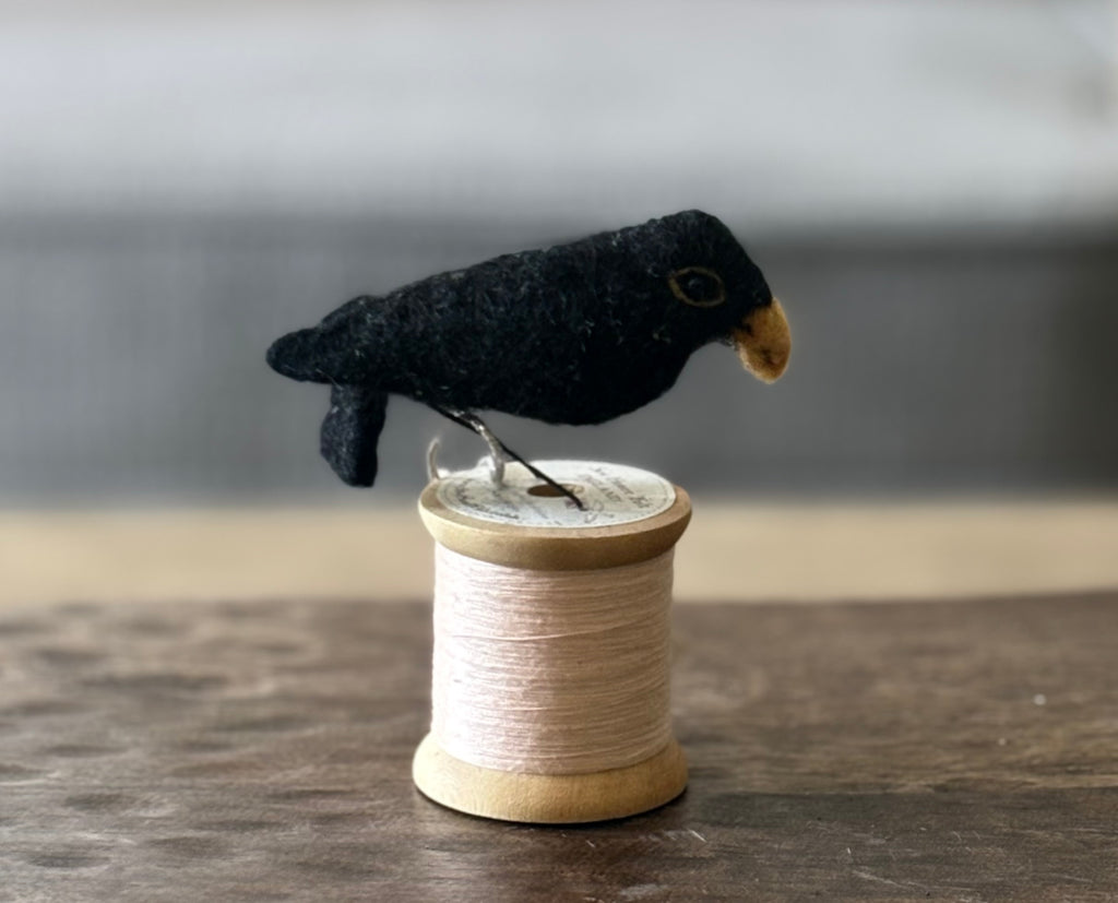Felt Blackbird on Bobbin