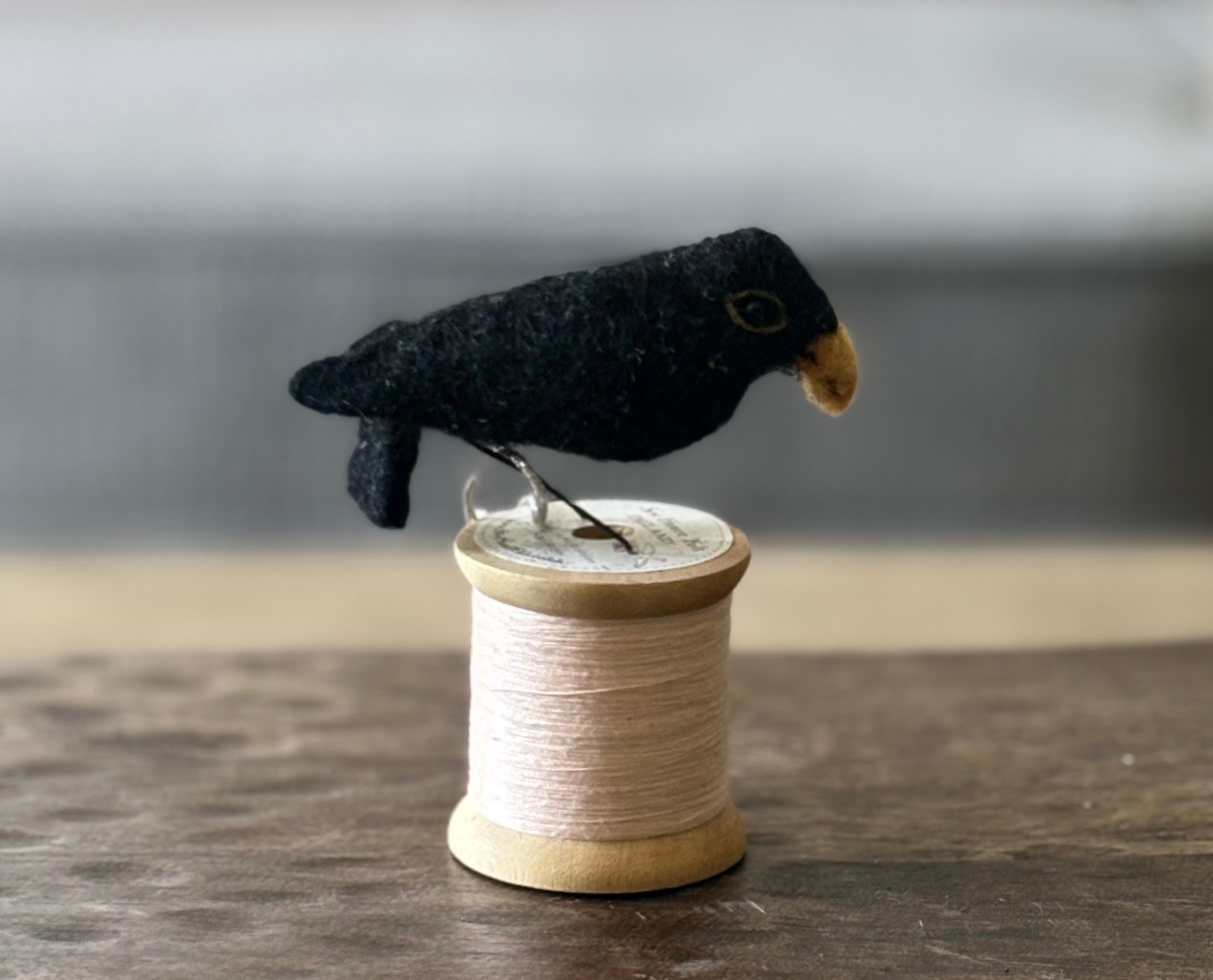 Felt Blackbird on Bobbin
