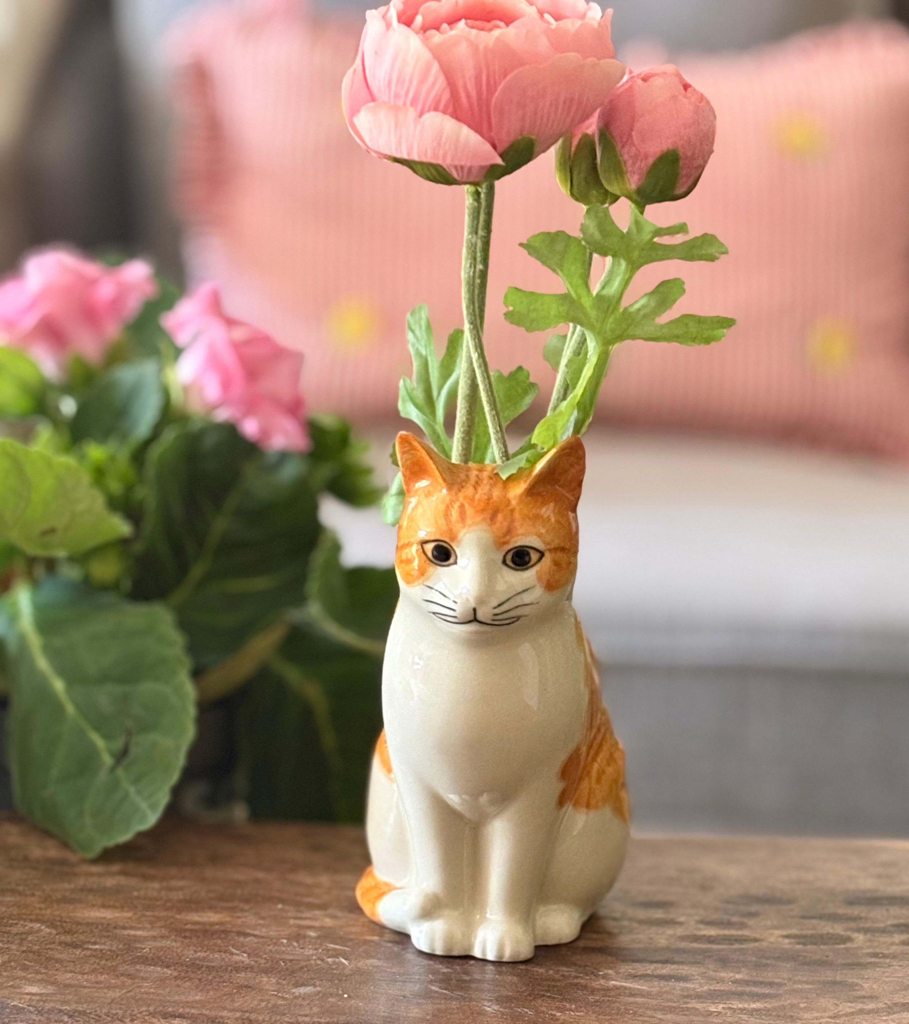 Quail Cat Vase