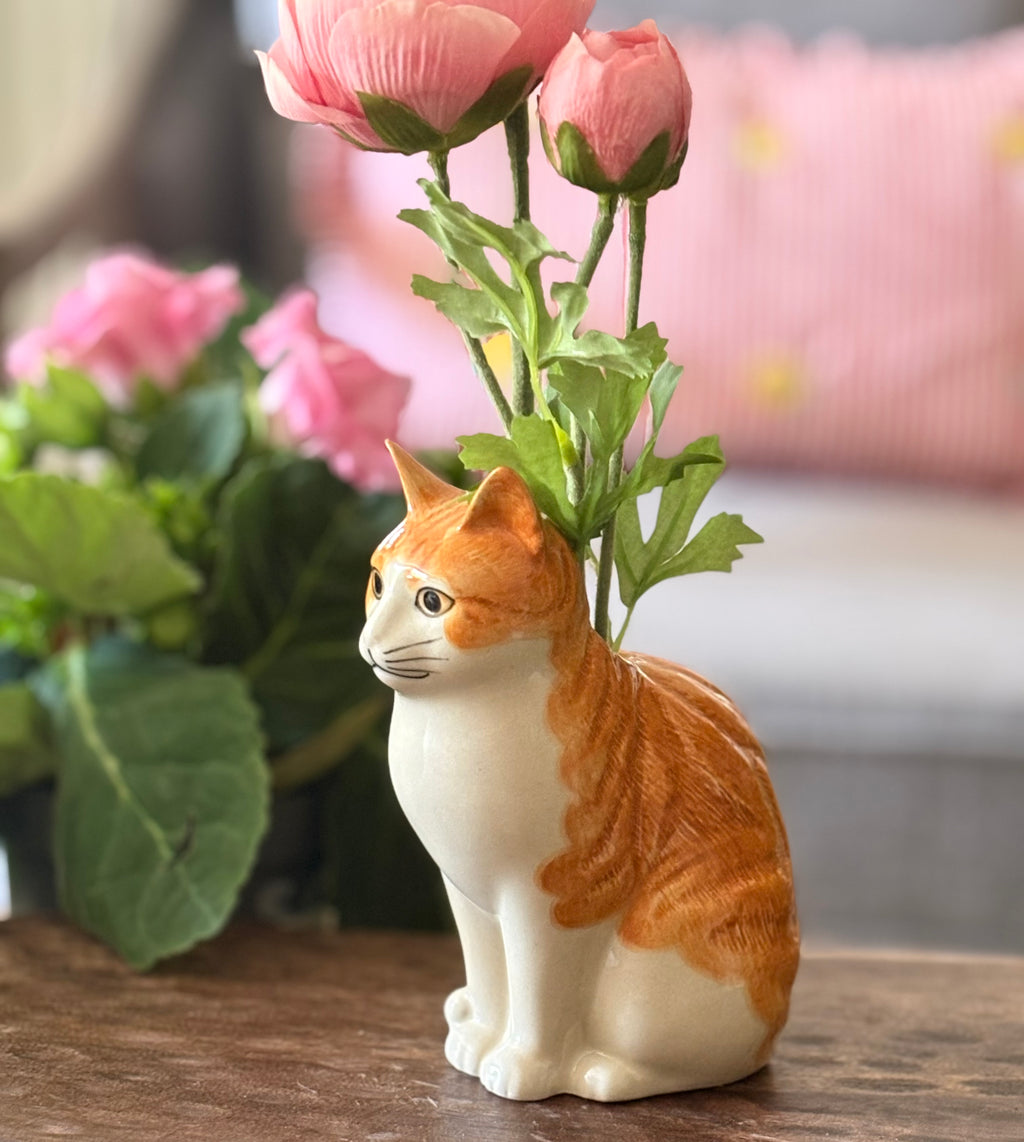 Quail Cat Vase