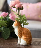 Quail Cat Vase
