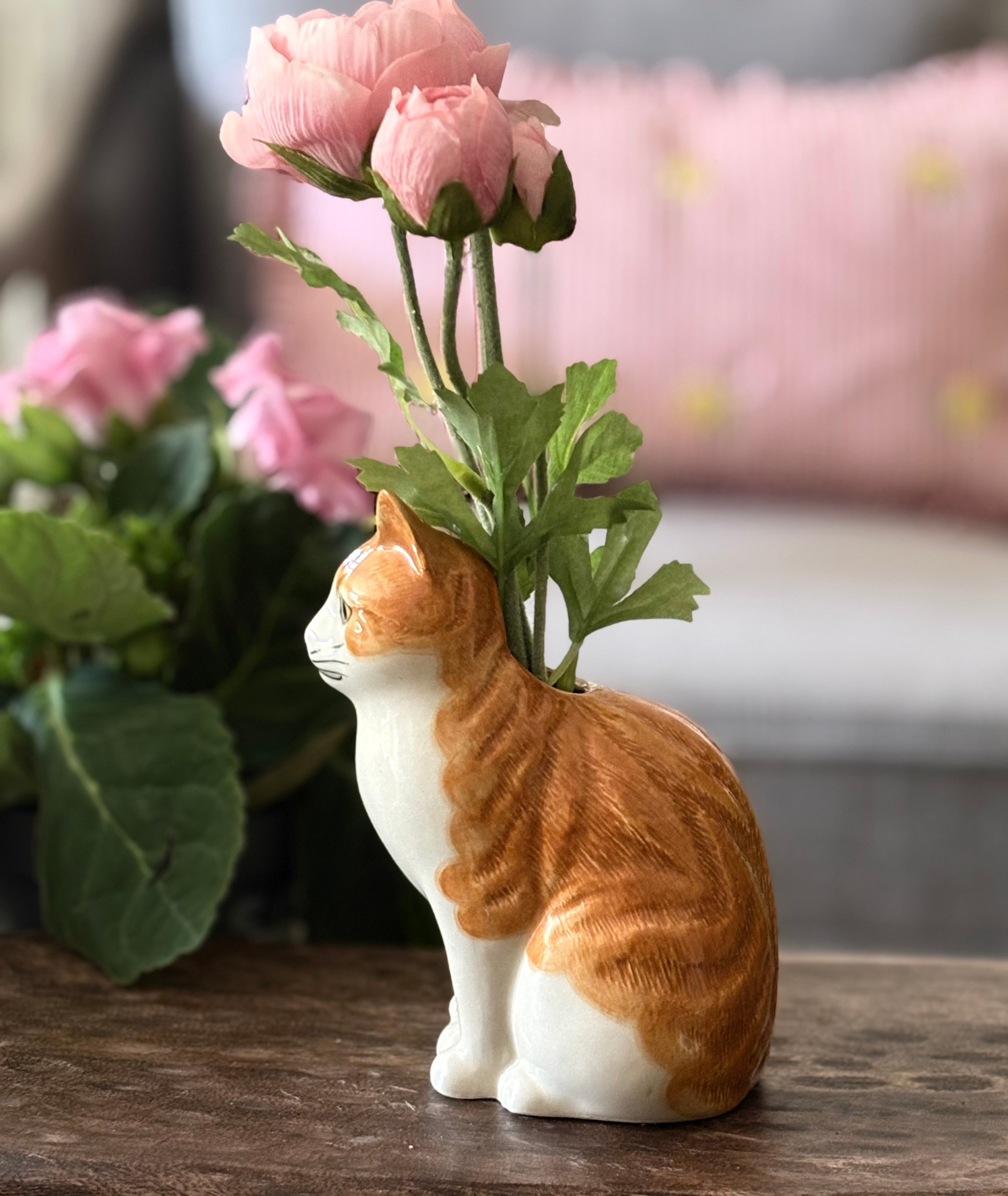 Quail Cat Vase