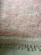 Pink and Cream Berber Wool Rug