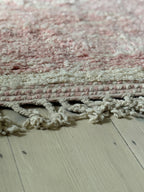 Pink and Cream Berber Wool Rug