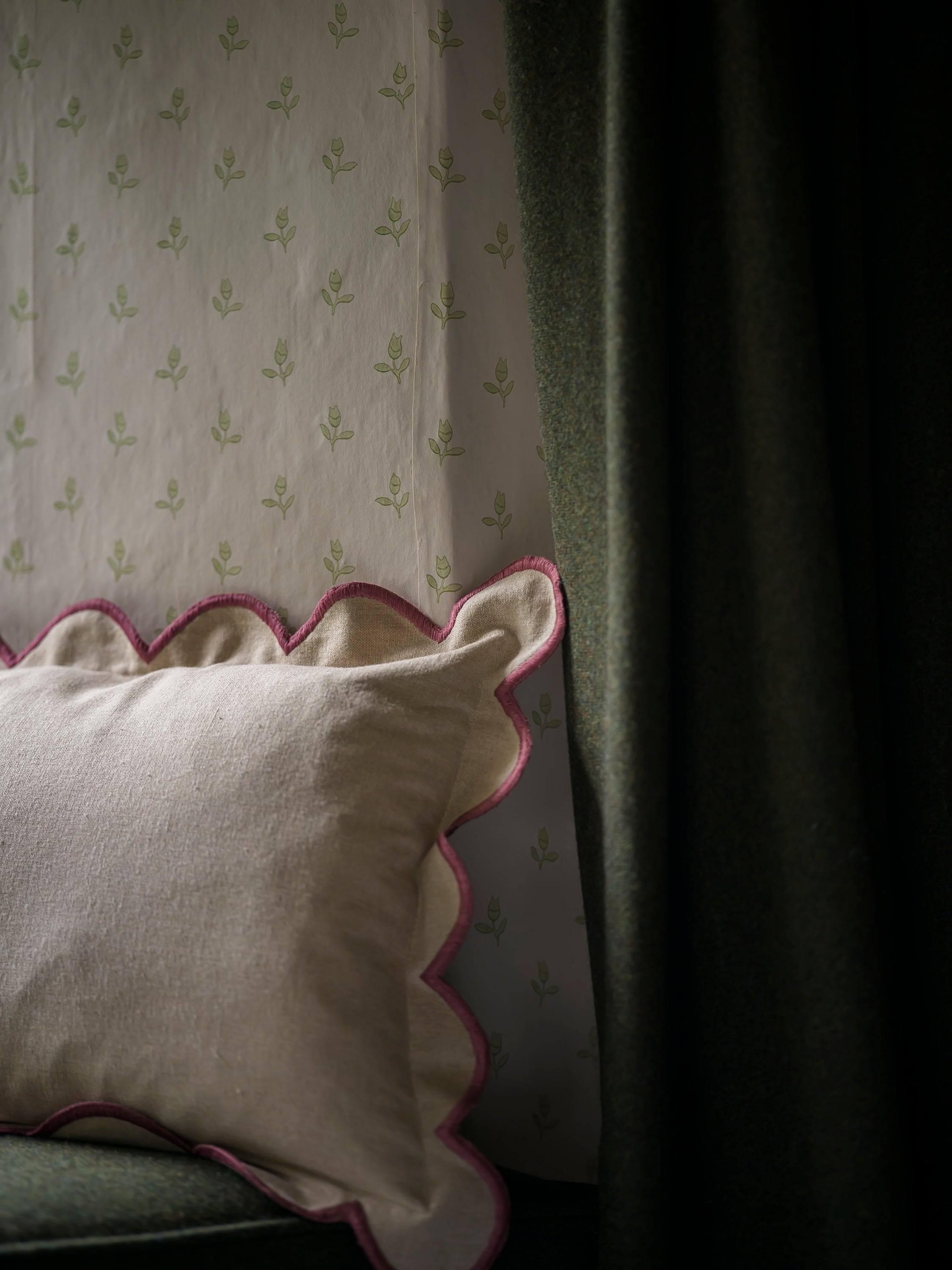 Scallop Cushion - Pomegranate