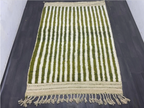 Olive Green Striped Wool Rug