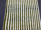 Olive Green Striped Wool Rug