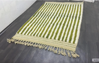 Olive Green Striped Wool Rug