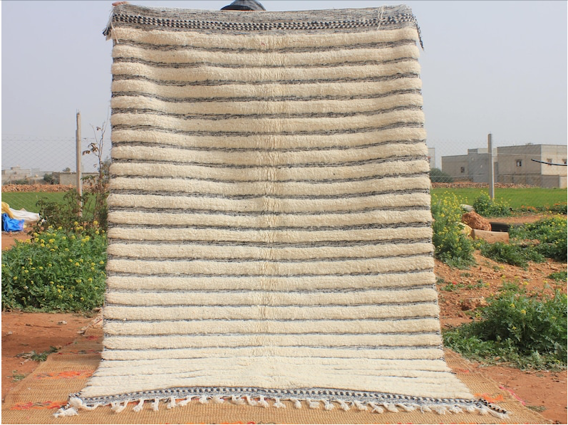 Cream Striped Rug