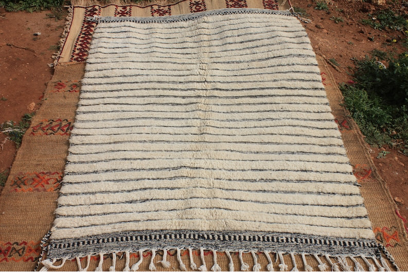 Cream Striped Rug