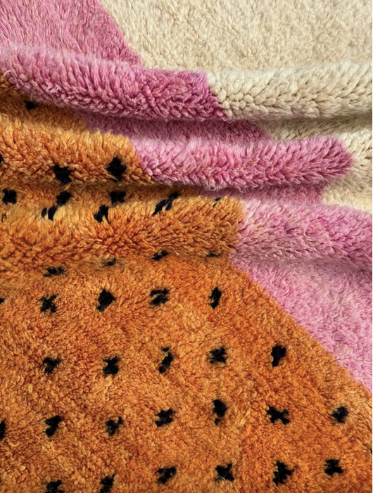 Orange Pink and Cream Rug