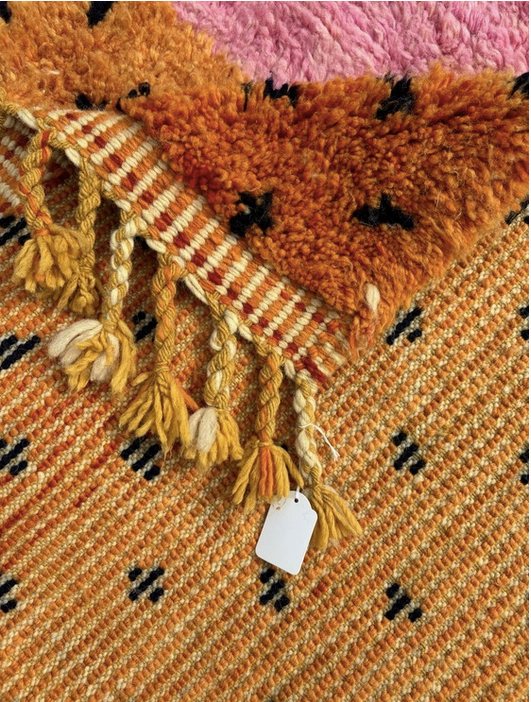 Orange Pink and Cream Rug