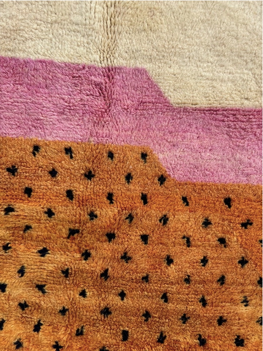 Orange Pink and Cream Rug