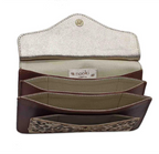 Gold and Leopard Print Crossover Bag