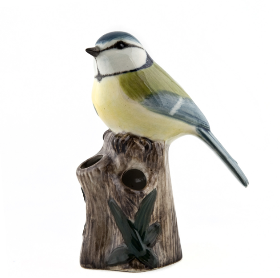 Quail Blue Tit Bud Vase
